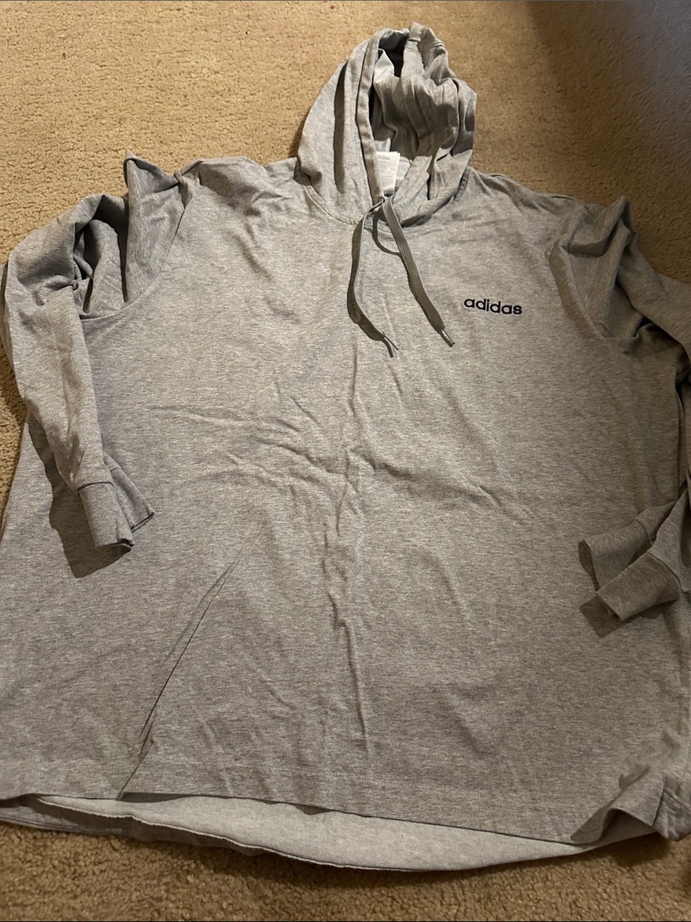adidas Light Gray Zip-Up Hooded Sweater